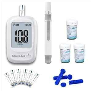 Aspen Gluco Chek 5 Seconds, 25+100 Pcs Strips, 10 Pcs Lancets & Blood Glucose Glucometer Kit