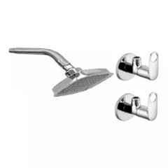 Fastgear 3 Pcs Prime Stainless Steel Silver Chrome Finish Faucet Set with Shower, FG2285
