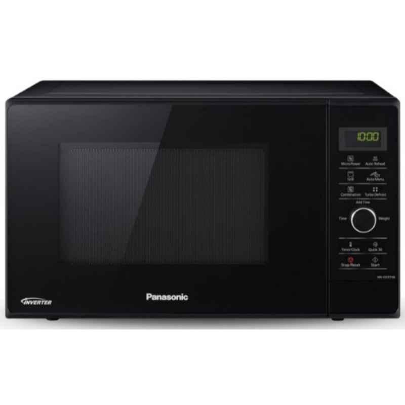 Panasonic 1000W 23L Black Grill Microwave Oven with Dual Cooking, NNGD37H