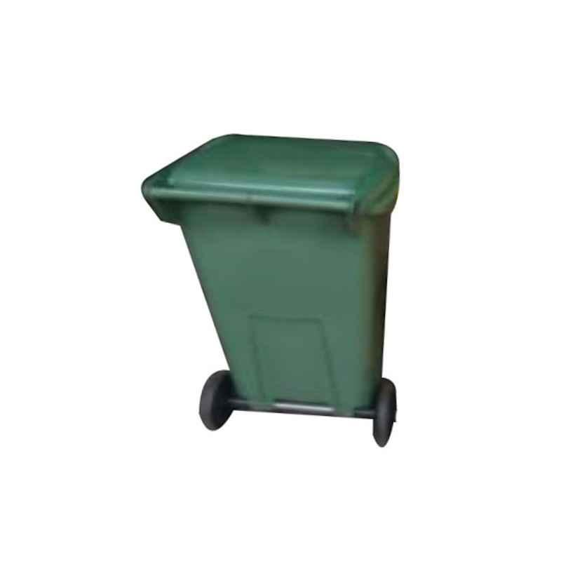 Contenur 120L Green Plastic Dustbin with 2 Wheels, DWB-120-EUR-G