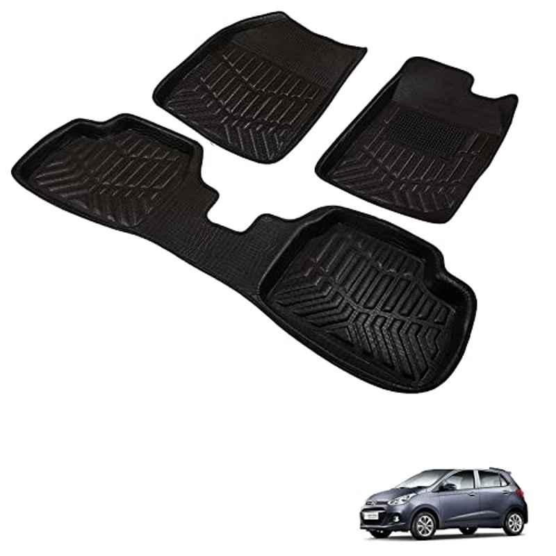 Kozdiko 3D Black Car Foot Mat Set for Hyundai Grand I10, dshbdhb50