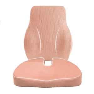 Betterhood Memory Foam & Cotton Peach Seat & Lumbar Backrest Cushion Combo for Chairs, Size: Universal