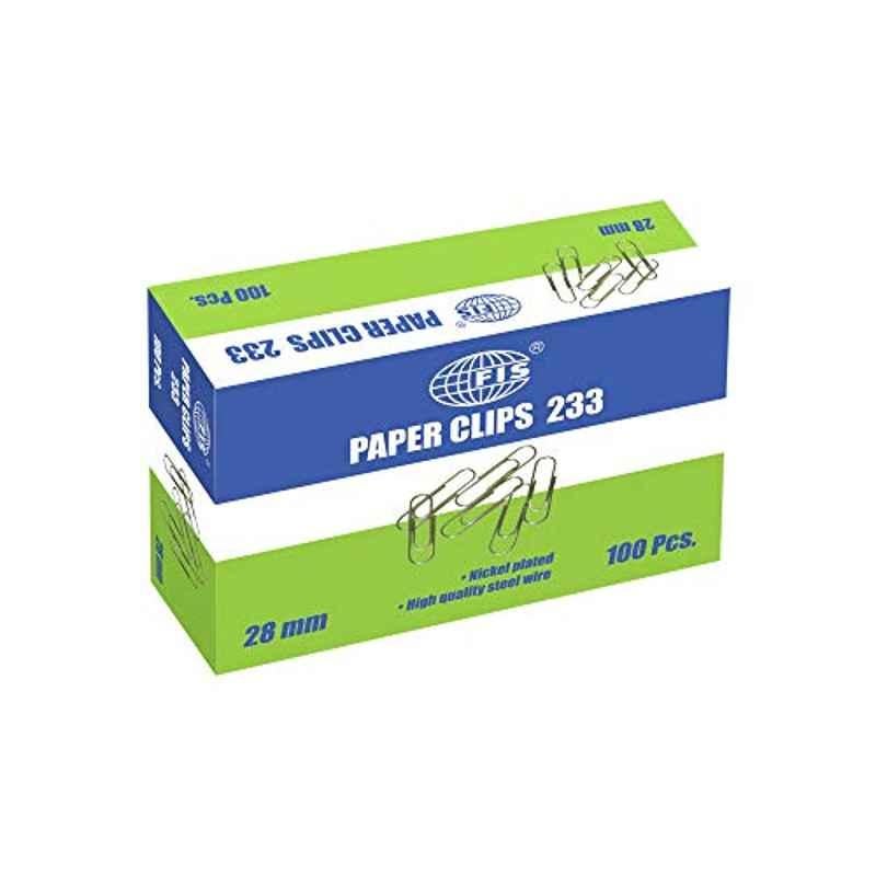 FIS 100 Pcs 28mm U Shape Paper Clip Box, FSPS233