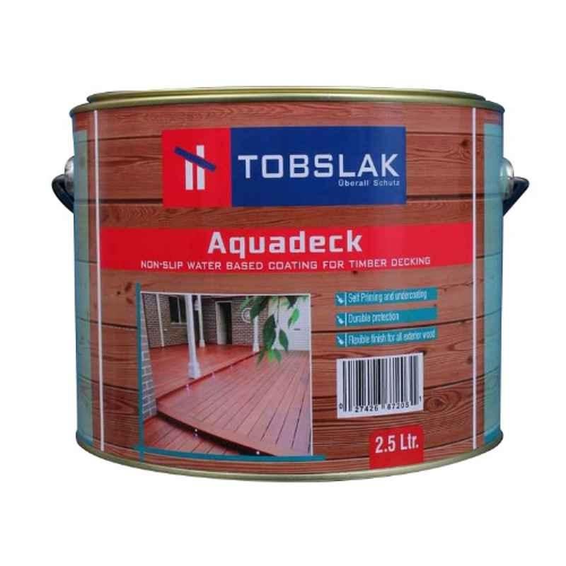 Tobslak Aquadeck 2.5L Teak Non Slip Water Based Coating for Timber Decking