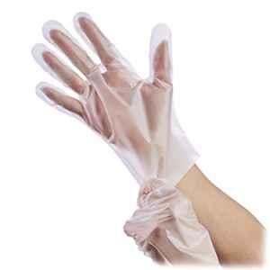 Ma Fra 500Pcs Plastic Pink Disposable Gloves Set