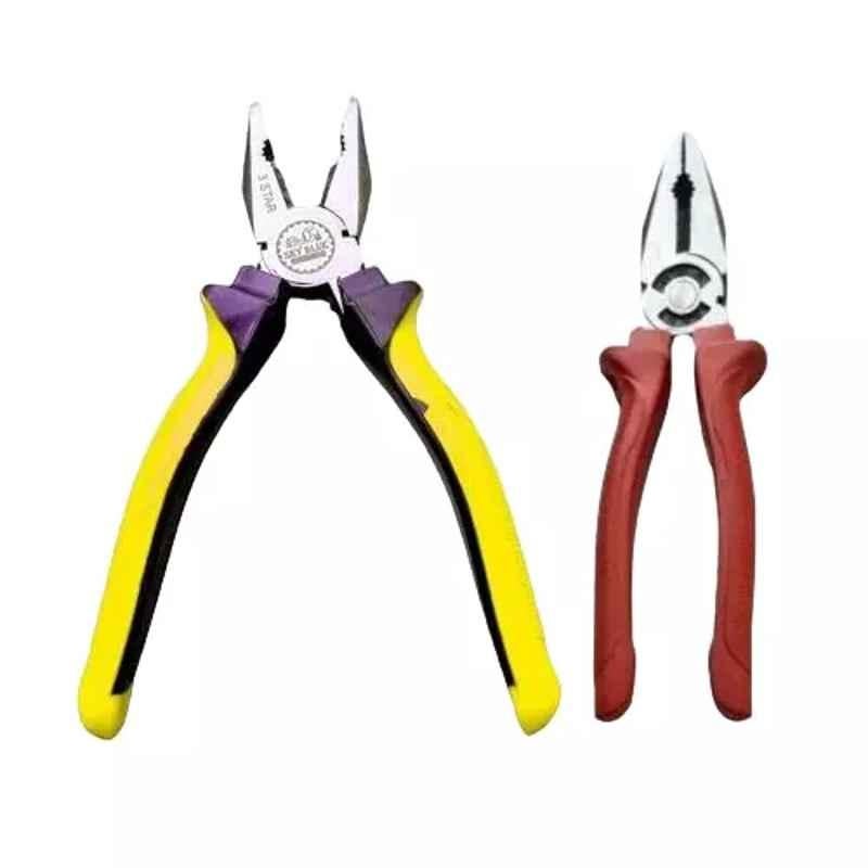 Sky Blue 2 Pcs 8 inch Multicolour 2 Cutting Wire False Piece Lineman Plier Combo, SBE281