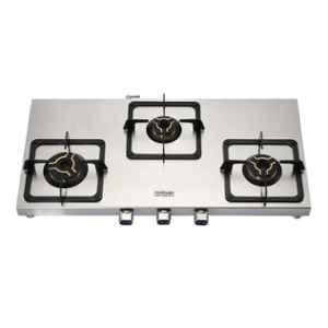 Hindware Arturo Stainless Steel Cooktop with 3 Brass Burner & Automatic Ignition, CT 100303