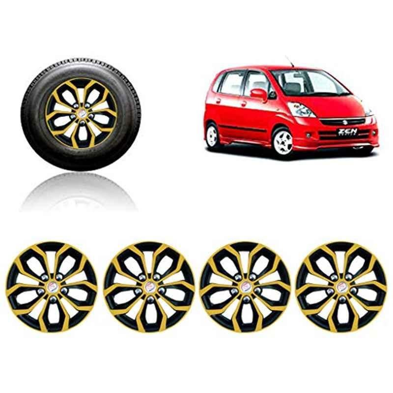 Auto Pearl 4 Pcs 13 inch ABS Golden & Black Car Wheel Cover Set for Maruti Suzuki Estilo T1