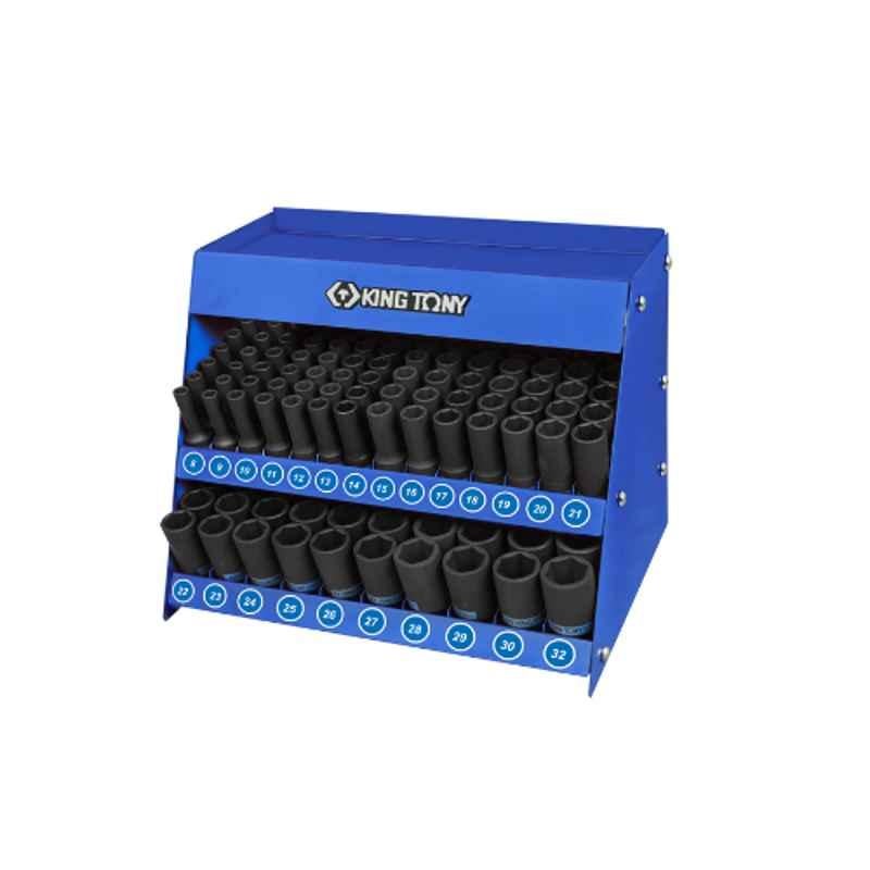 166PC.1/2"DR.DEEP IMPACT SOCKET SHELF SET METRIC, 4466MP