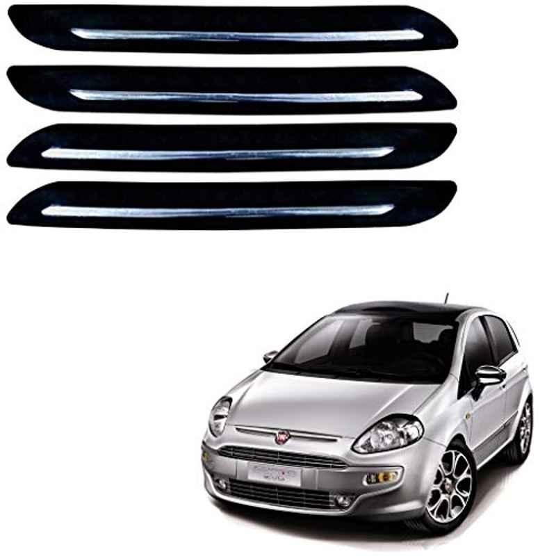 Kozdiko 4 Pcs Single Chrome Bumper Protector Set for Fiat Punto Evo