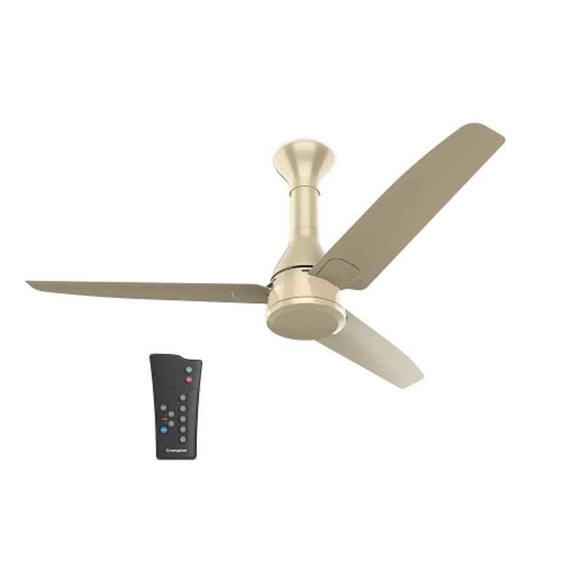 Crompton Energion Roverr 37W 360rpm 5 Star 3 Blade Aluminium Champagne Gold Ceiling Fan with 5 Years Warranty, CFENROV48CPGLDAD5S, Sweep: 1200 mm