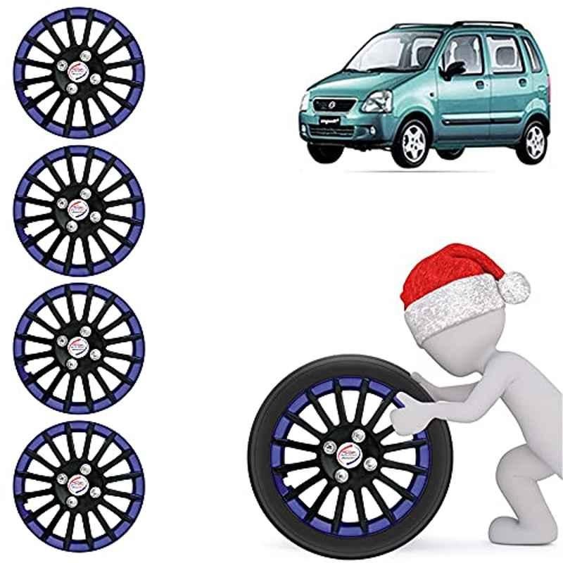 Auto Pearl 4 Pcs 13 inch ABS Black & Blue Car Wheel Cover Set for Maruti Suzuki WagonR 2003