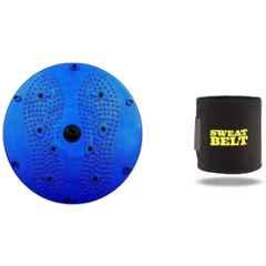 Shopeleven Plastic Blue & Black Tummy Twister with Sweat Belt for Home & Gym