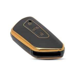 Flymaster Thermoplastic Polyurethane Black TPU Car Key Cover, BLACK-TPURKE-34