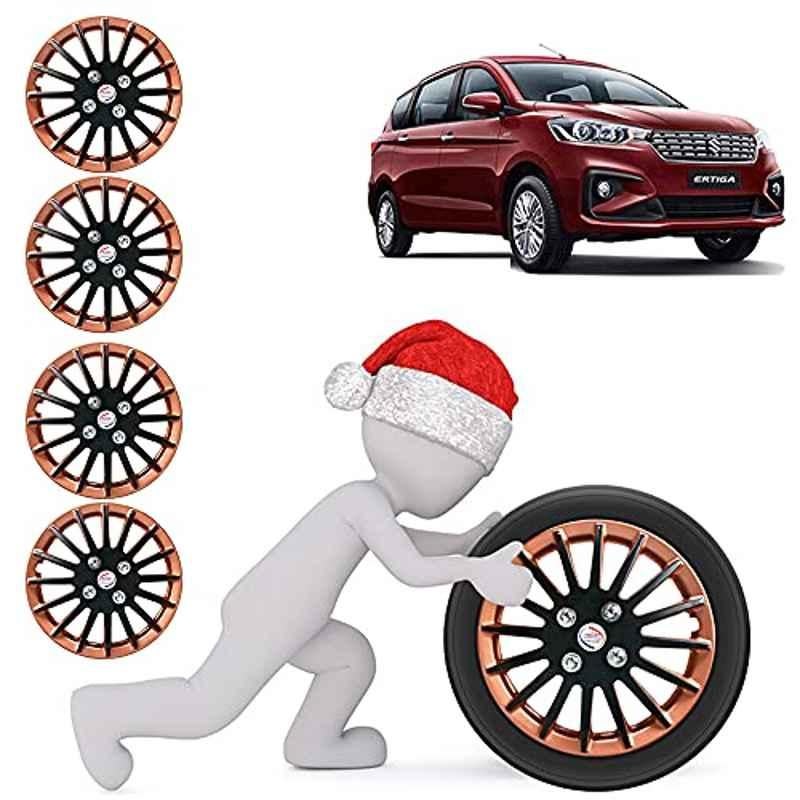 Auto Pearl 4 Pcs 15 inch ABS Camry Copper & Black Car Wheel Cover Set for Maruti Suzuki Ertiga 2018