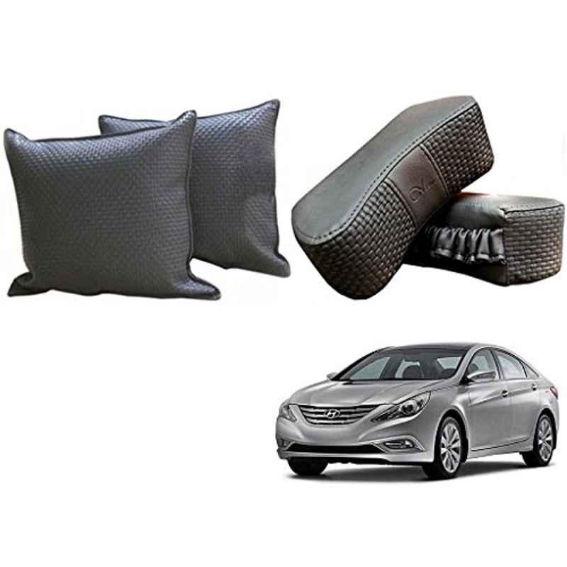 Kozdiko One Pair Grey Neck Rest & One Pair Cushion Combo for Hyundai Sonata
