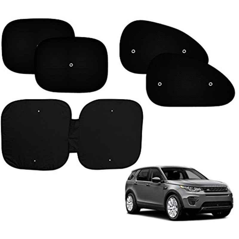 Auto Pearl 5 Pcs PVC & Mesh Black Window & Front Sun Shade Set for Land Rover Discovery Sport