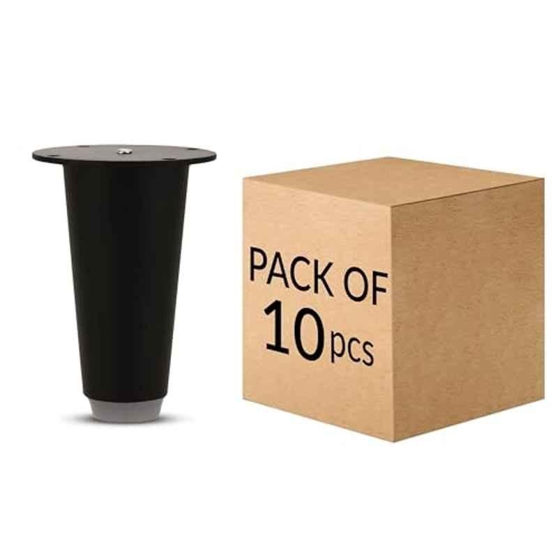 Plantex 4 inch Stainless Steel Black Sofa Leg/Bed Furniture Leg for Home/Furniture Sofa Leg for Table/Support Leg/Furniture Leg (Pack of 10), APS-DTS-53-4IN-BLCK-SOFA-LEG-PAIR-PK-5