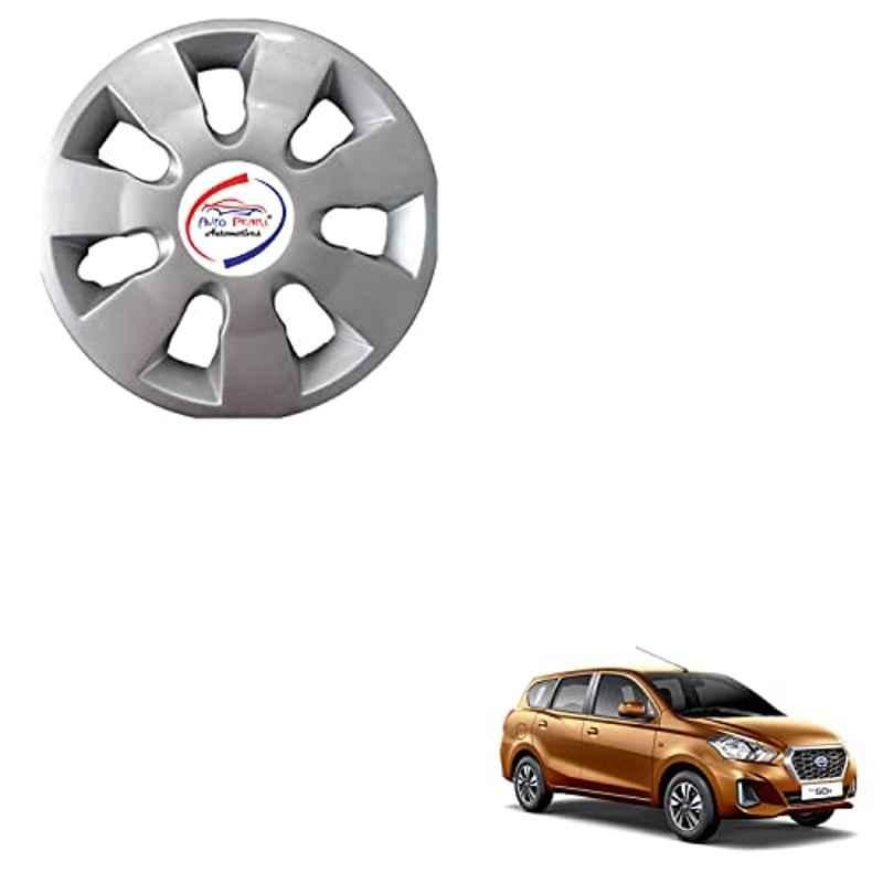Auto Pearl 4 Pcs 13 inch ABS Silver wg 02 Hubcap Wheel Cover Set with Retention Ring for Datsun Go Plus