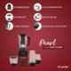Candes Pearl 600W Polycarbonate Red & Black 4 Jar Mixer Grinder, 600PEARLMGBRW1CC