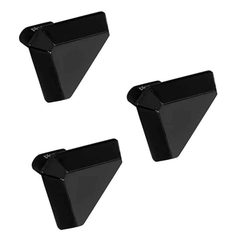 Plantex Knobs for Drawer/Drawer Knobs/Triangle Knob for Cabinets/Drawer Handle/Pull-Push Knob for Kitchen/Bedroom Drawers (Pack of 3) SH-431, DC-Black & Z-Black