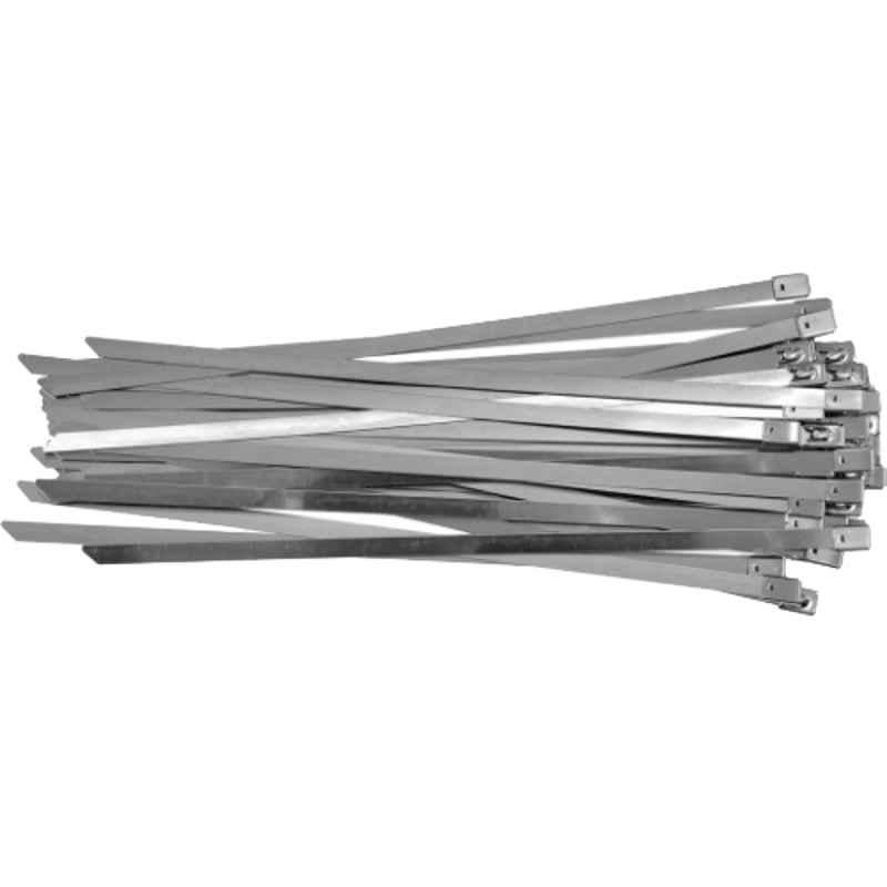 Yato 50 Pcs 8x300mm Chrome Stainless Steel Cable Tie Packet, YT-70582