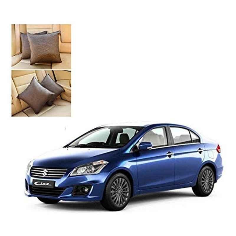 Kozdiko 2 Pcs Maroon Cola Car Seat Cushion Pillow Set for Maruti Suzuki Ciaz Facelift 2018-Present