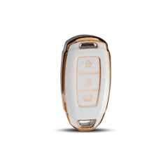 Flymaster Thermoplastic Polyurethane White TPU Car Key Cover, WHITE-TPURKE-12