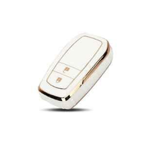 Flymaster Thermoplastic Polyurethane White TPU Car Key Cover, WHITE-TPURKE-18