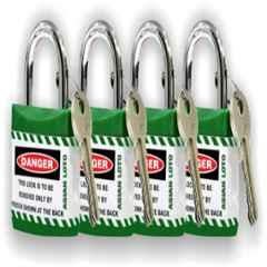 Asian Loto Green Regular Shackle Jacket Padlock, ALC-LPR-GGGG (Pack of 4)