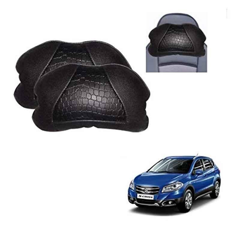 Kozdiko 2 Pcs Black Neck Rest Cushion Pillow Set for Maruti Suzuki S-Cross