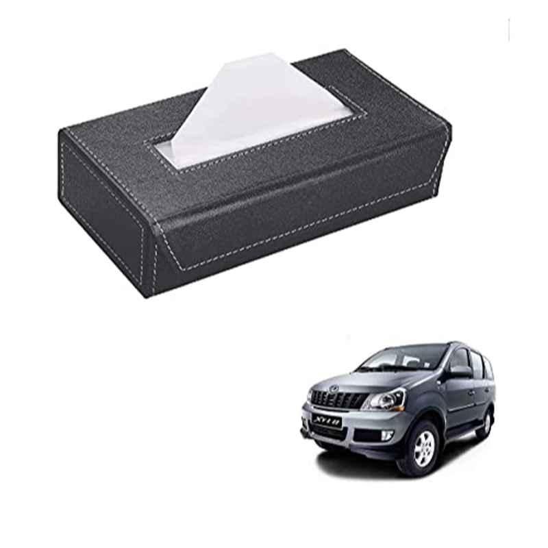Kozdiko 100 Pulls PU Leather Grey Car Tissue Paper Box with 200 Sheets for Mahindra Xylo