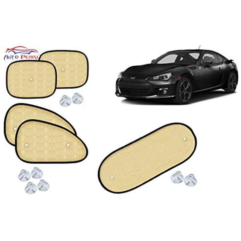 Auto Pearl 5 Pcs PVC & Mesh Beige Window & Rear Sun Shade Set for Subaru BRZ