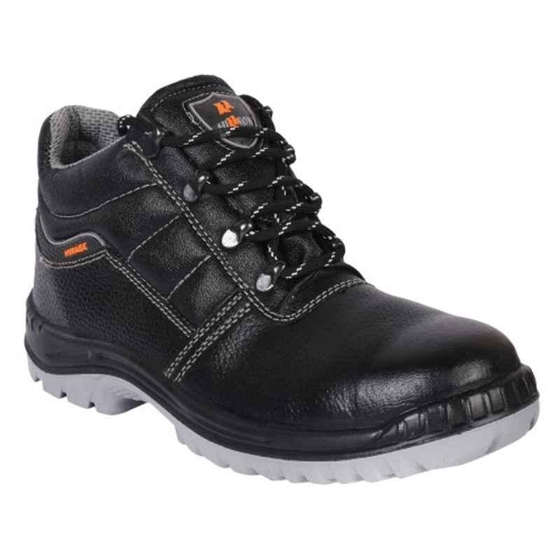 Hillson Mirage Steel Toe Black Work Safety Shoes, Size: 9