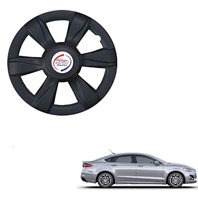 Auto Pearl 4 Pcs 15 inch ABS Xylo Black Hubcap Wheel Cover Set with Retention Ring for Ford Fusion