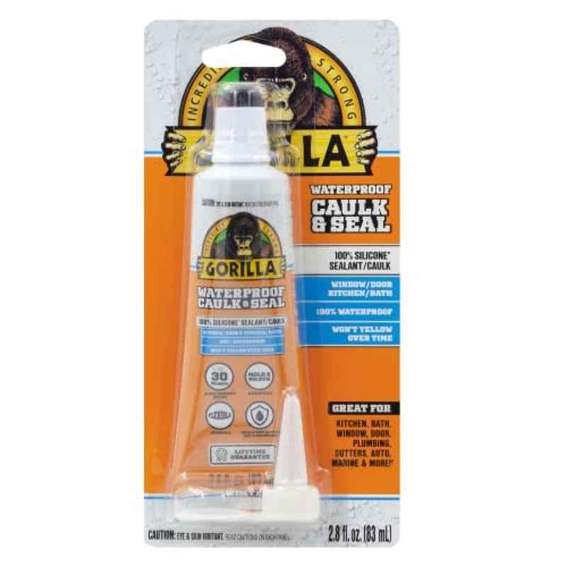 Gorilla 2.8 Oz White Silicone Sealant Tube, 8060810