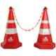 Nilkamal 750mm Traffic Safety Cone with 2m Chain & 2 Hooks (Pack of 2)