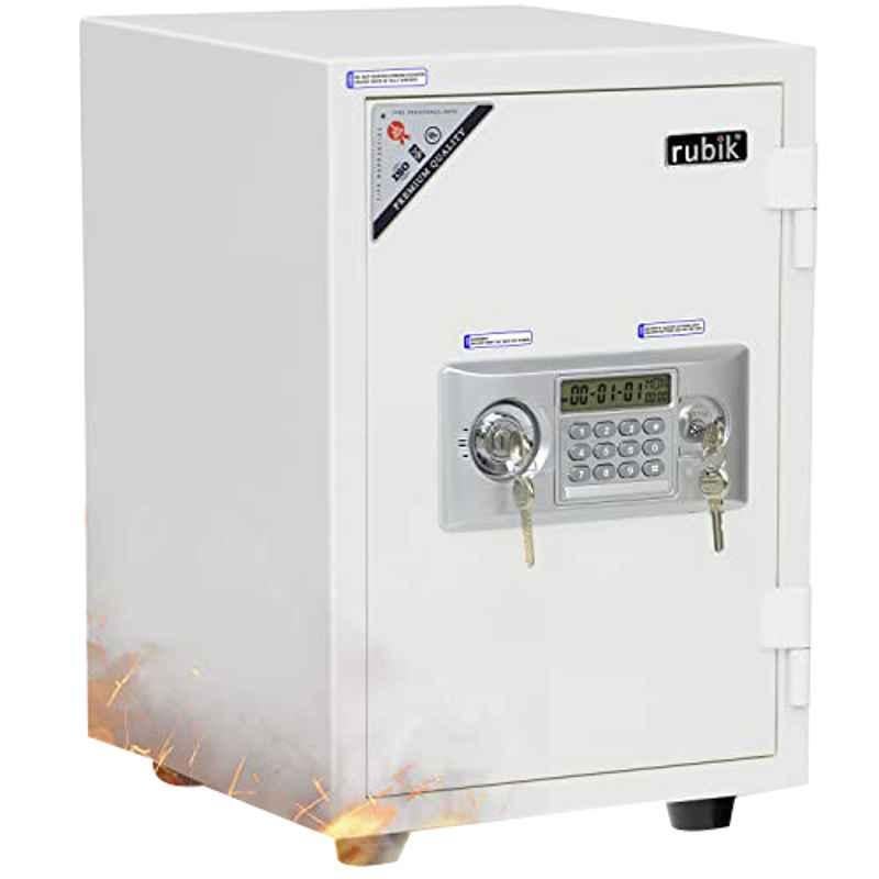 Rubik 40kg Stainless Steel White Fire Safe Box with 2 Keys