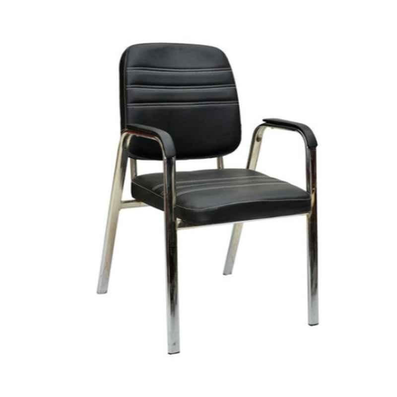 Karnak 12 kg 50x99x50cm Steel & Foam Black Frame Visitor Chair for Office, KOC854A52