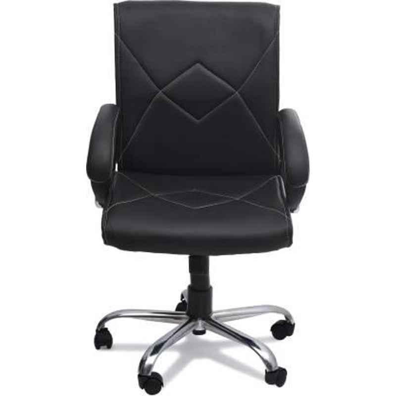 Mezonite KI 214 Black Medium Back Leatherette Office Chair (Pack of 2)
