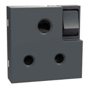 Schneider Electric Miluz Zeta 6A 2 Module Polycarbonate & Polyamide Anthracite Switched Socket, MZSWSO62M_AN, (Pack of 10)