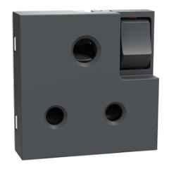 Schneider Electric Miluz Zeta 6A 2 Module Polycarbonate & Polyamide Anthracite Switched Socket, MZSWSO62M_AN, (Pack of 10)