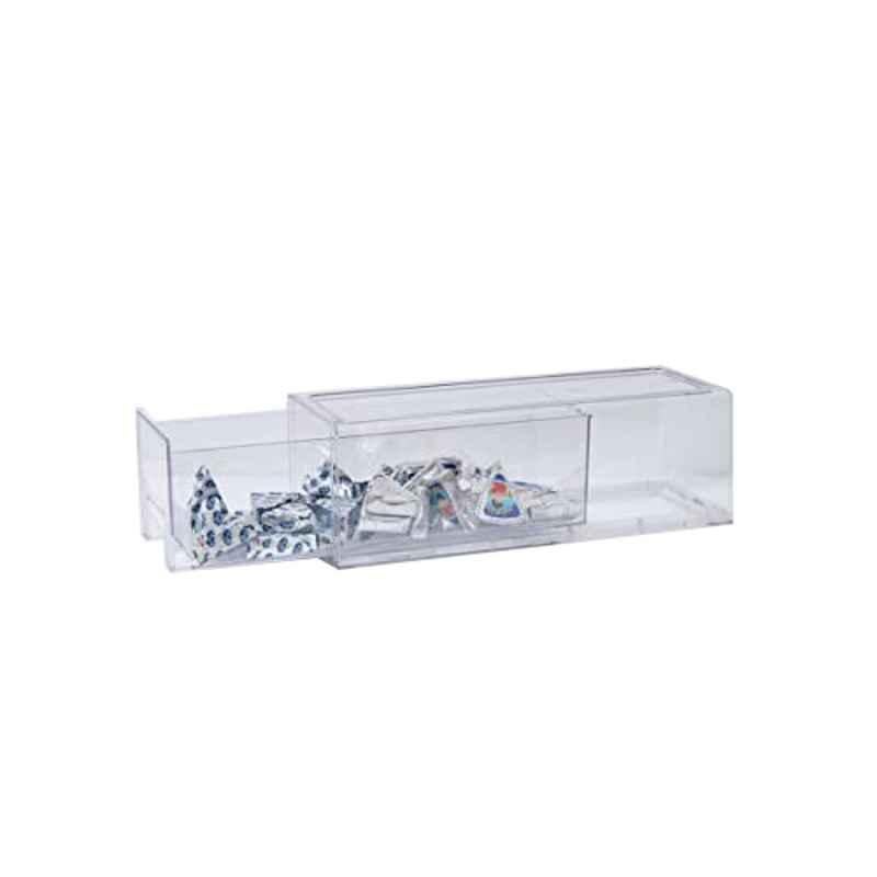 Homesmiths Plastic Clear Stackable Storage Drawer, 33.7x12x11 cm