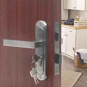 Saze Stainless Steel Matt Finish Cylinder Plate Both Side Key Mortise Door Lock Set with 3 Keys, LB-301