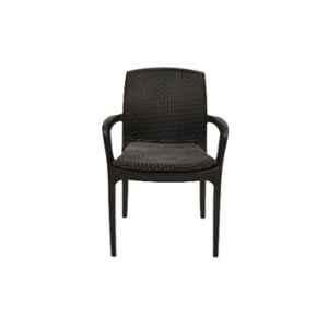 Supreme Texas Deluxe Lacquer Plastic Black with Grey Dobby chair with arm (Pack of 4)