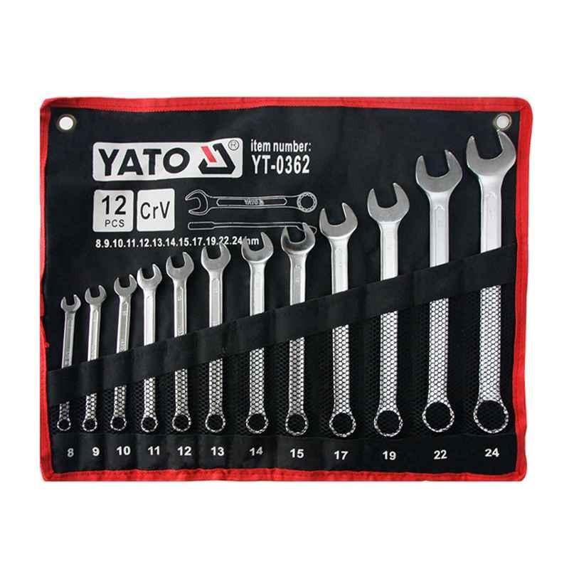 Yato 12 Pcs 8-24mm CrV Combination Spanner Set, YT-0362