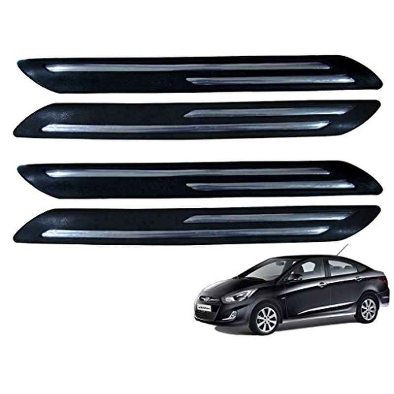 Kozdiko 4 Pcs Double Chrome Bumper Protector Set for Hyundai Verna Fluidic