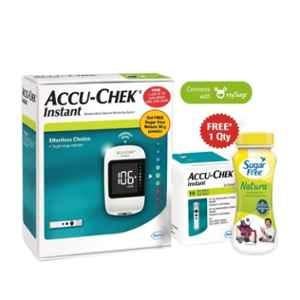 Accu-Chek Instant S Blood Glucose Monitor & 10 Test Strips with 50g Sugar Free Natura Free