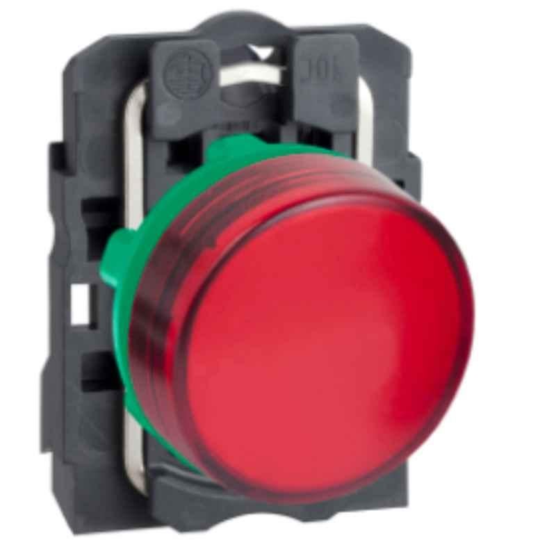 Schneider Harmony 24 VAC/DC Plastic Red Plain Lens Pilot Light with Integral LED, XB5AVB4