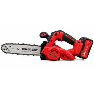 Metro 12 inch 3Ah 3600rpm Cordless Chainsaw with Battery & Charger for Wood & Tree Cutting, 11155BCS
